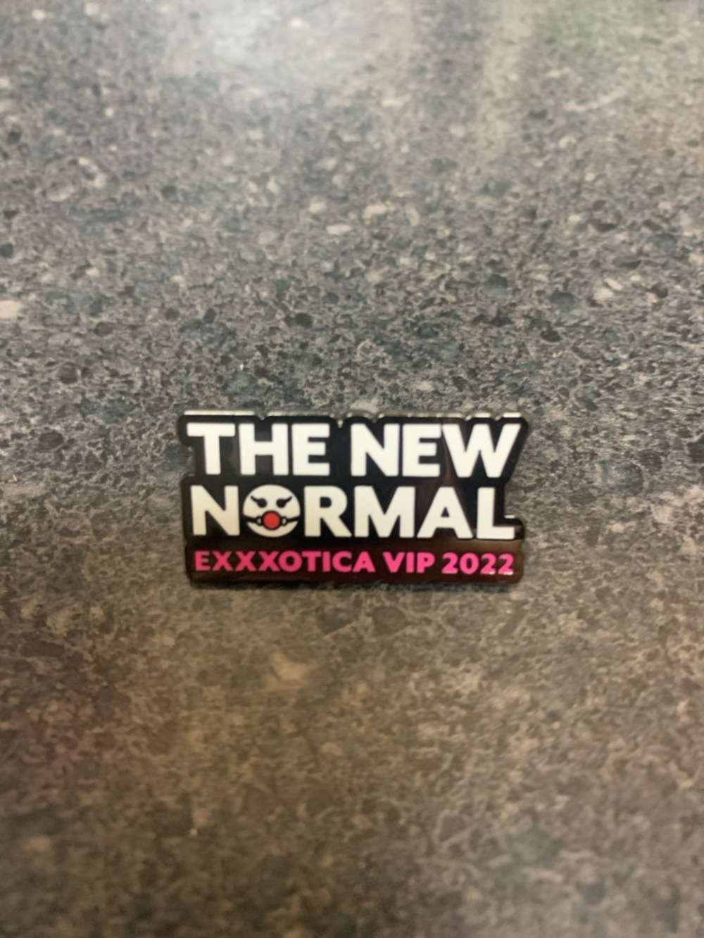 The New Normal Exxxotica VIP 2022 Pin - Black, White & Pink